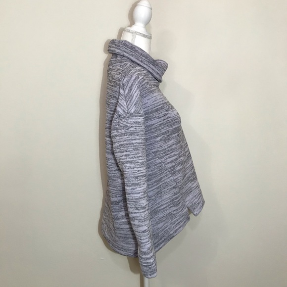 Anthropologie Saturday Sunday Cowl Neck Heathered Gray Thick Cozy Sweater XS - Picture 5 of 11